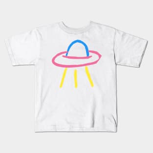 UFO doodle art illustration hand drawn illustration Kids T-Shirt